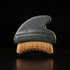 ORAVELLE Sculpting Lymphatic Drainage Face Brush - jade stone handle with ultra-soft bristles on black background